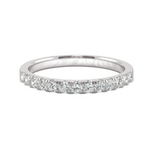 14K White Gold Forever One 1.8mm Round Moissanite Wedding Band-size 9 0.29cttw DEW by Charles & Colvard