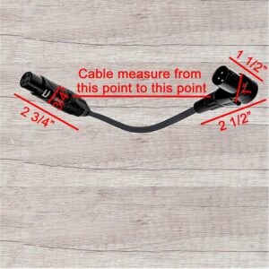 Balanced XLR Cable Right Angle Male to Straight Female - 1 Feet Black - Pro 3-Pin Microphone Connector for Powered Speakers, Audio Interface or Mixer for Live Performance & Recording