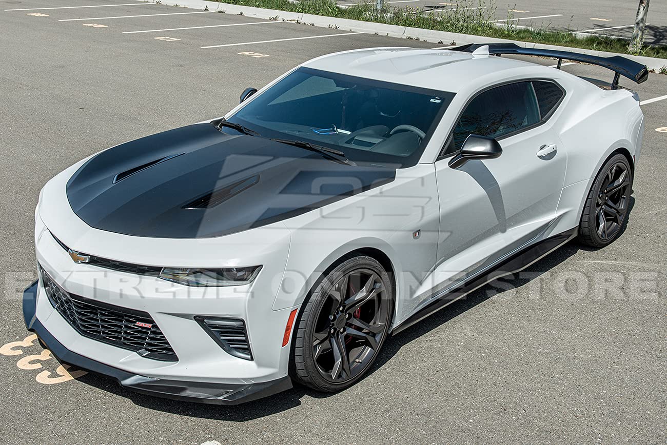 Replacement for 2016-Present Chevrolet Camaro SS 2019-Present Chevrolet Camaro LT LS RS | ZL1 Style Front Bumper Lower Lip Splitter (ABS Plastic - Matte Black)