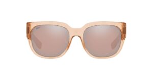 costa del mar womens waterwoman rectangular sunglasses, shiny blonde crystal/copper silver mirrored polarized-580p, 55 mm