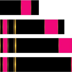 White Water Archery Non-Laminated Black Background Pink Stripe Traditional 17 Crest Arrow Wraps 15 pk Choose Length Width (7, 1)