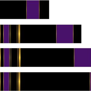 White Water Archery Laminated Black Background Purple Stripe Traditional 17 Crest Arrow Wraps 15 pk Choose Length Width (8, 1.25)