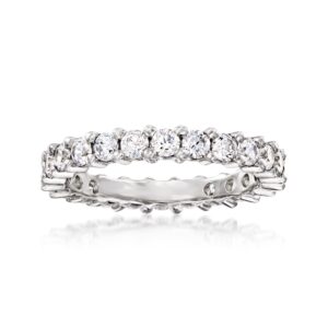 ross-simons 1.35 ct. t.w. cz eternity band in sterling silver. size 8