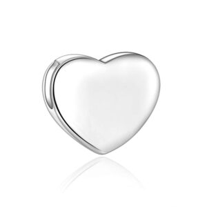 CANDYFANCY 925 Sterling Silver Heart Pendant for Women Men Fit 1mm Box Chain