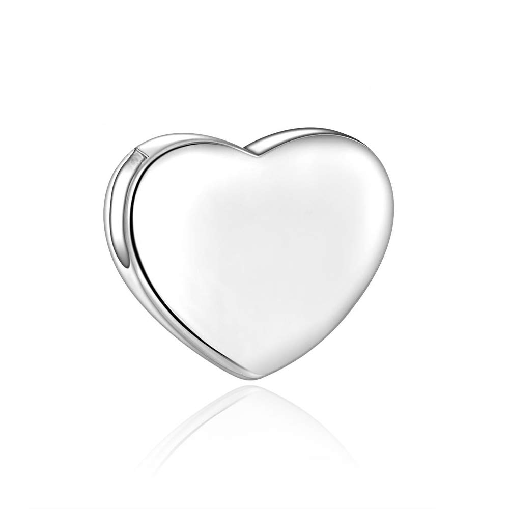 CANDYFANCY 925 Sterling Silver Heart Pendant for Women Men Fit 1mm Box Chain