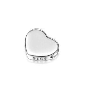 CANDYFANCY 925 Sterling Silver Heart Pendant for Women Men Fit 1mm Box Chain