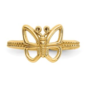 BillyTheTree Jewelry 14K Yellow Gold Cutout Wing Design Butterfly Toe Ring