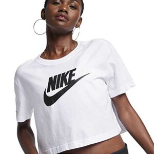 Nike Sportswear Essential omen's Cropped Futura Icon T-Shirt BV6175-100 Size S White/Black