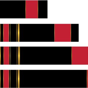 White Water Archery Laminated Black Background Red Stripe Traditional 17 Crest Arrow Wraps 15 pk Choose Length Width (5, 1.4)