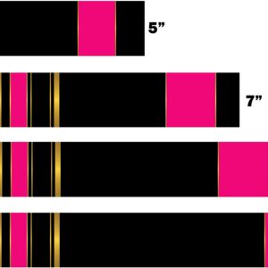 White Water Archery Laminated Black Background Pink Stripe Traditional 17 Crest Arrow Wraps 15 pk Choose Length Width (8, 1.25)