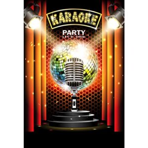 csfoto 5x7ft karaoke party backdrop night show microphone karaoke birthday party background karaoke birthday decorations banner singing party backdrop adults kids photo wallpaper