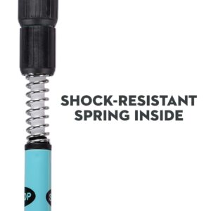 Trekking Pole & Walking Staff | Strong, Lightweight Aluminum | Extends up to 53" Collapses down to 23" | All-terrain: Interchangeable Carbonite Ice Pick Tip, Rubber Asphalt Tip, and Snow Cap (Teal)