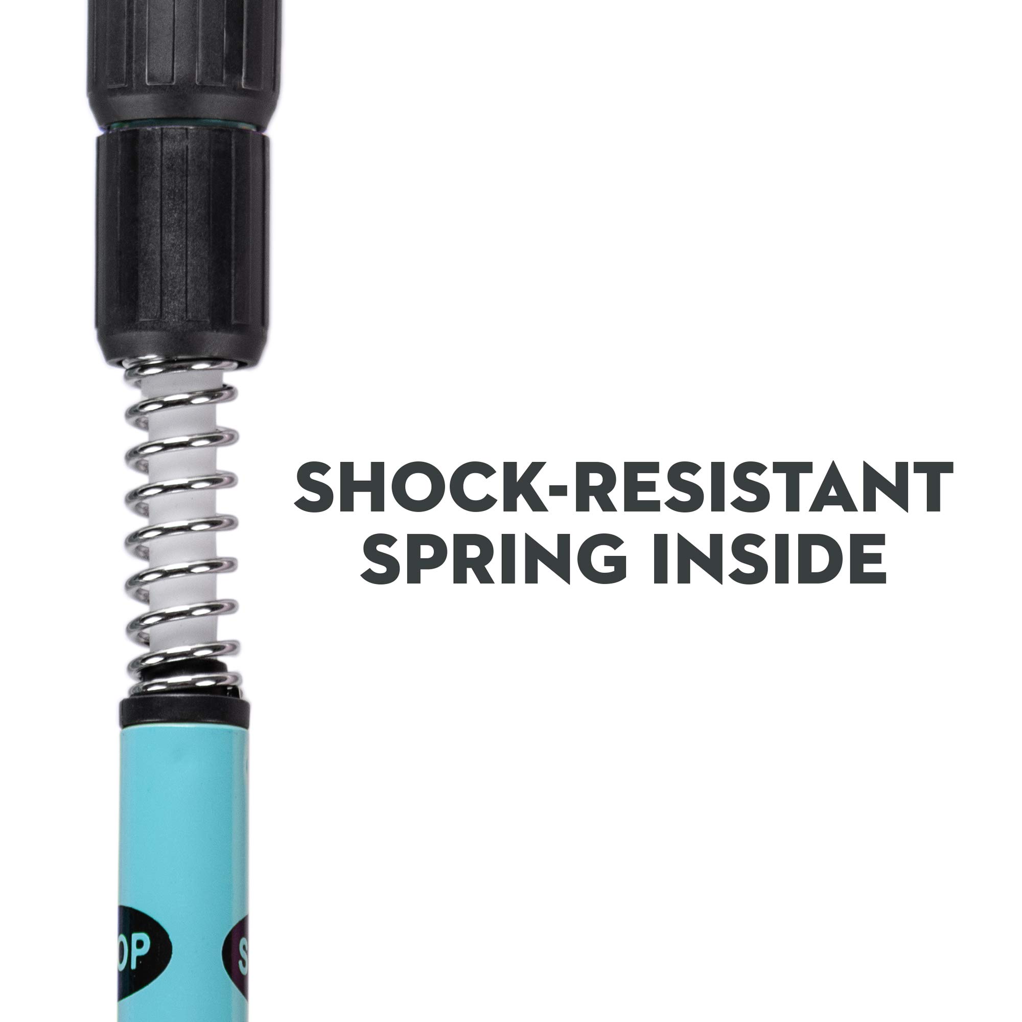 Trekking Pole & Walking Staff | Strong, Lightweight Aluminum | Extends up to 53" Collapses down to 23" | All-terrain: Interchangeable Carbonite Ice Pick Tip, Rubber Asphalt Tip, and Snow Cap (Teal)