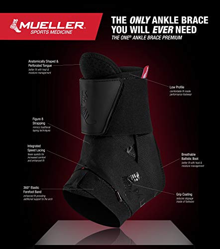 MUELLER Sports Medicine The One Ankle Support Brace, For Men and Women, Black, Medium