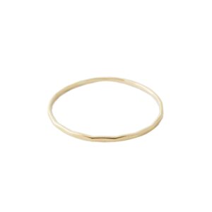 honeycat super skinny hammered stacking ring in solid 14k gold or 14k rose gold (size 5-9) (gold, 8)