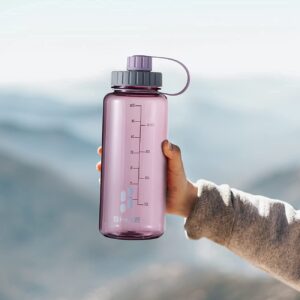 SHOKE 1 Liter Water Bottle, 32oz Wide Mouth Leakproof Large Sports Water Bottles with Handle, Gym Space Cup For Fitness Yoga Workouts Hiking for Women