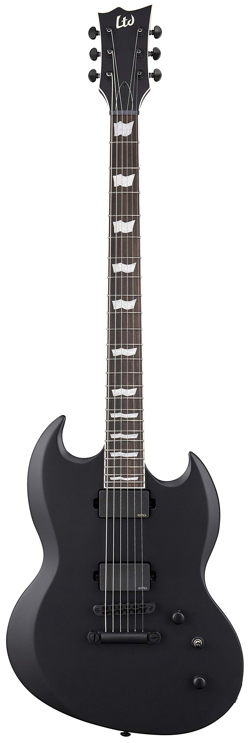 ESP LTD Viper-400 Baritone Electric Guitar, Black Satin