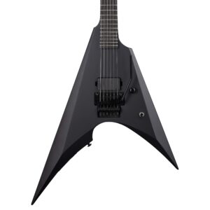 esp ltd arrow black metal electric guitar, black satin