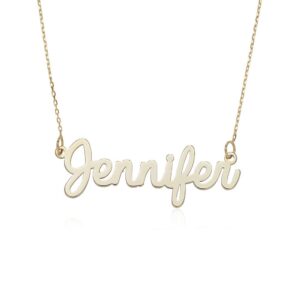 myka - personalized cursive name necklace - custom made precious metals - nameplate for christmas, birthday, mother's day - gift for her, women (10k yellow gold)