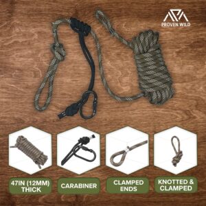 Proven Wild Treestand Safety Rope Lifeline System - 30ft Life Lines for use with Tree Stand Harness. Safety Lifeline Tree Stand Rope. 350 lb Rated Lifeline Rope.