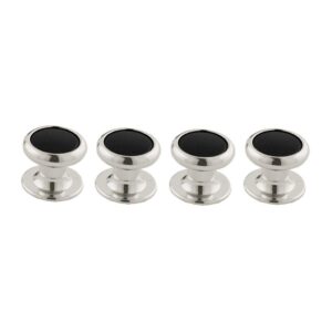 david donahue men's white brass black onyx flat back stud set (4 count) (st854800)