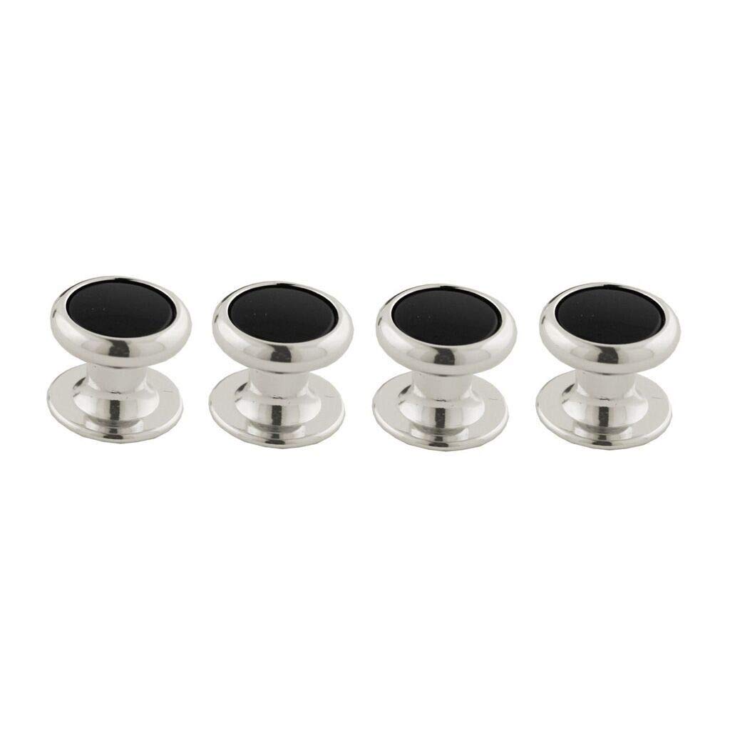 David Donahue Men's White Brass Black Onyx Flat Back Stud Set (4 Count) (ST854800)