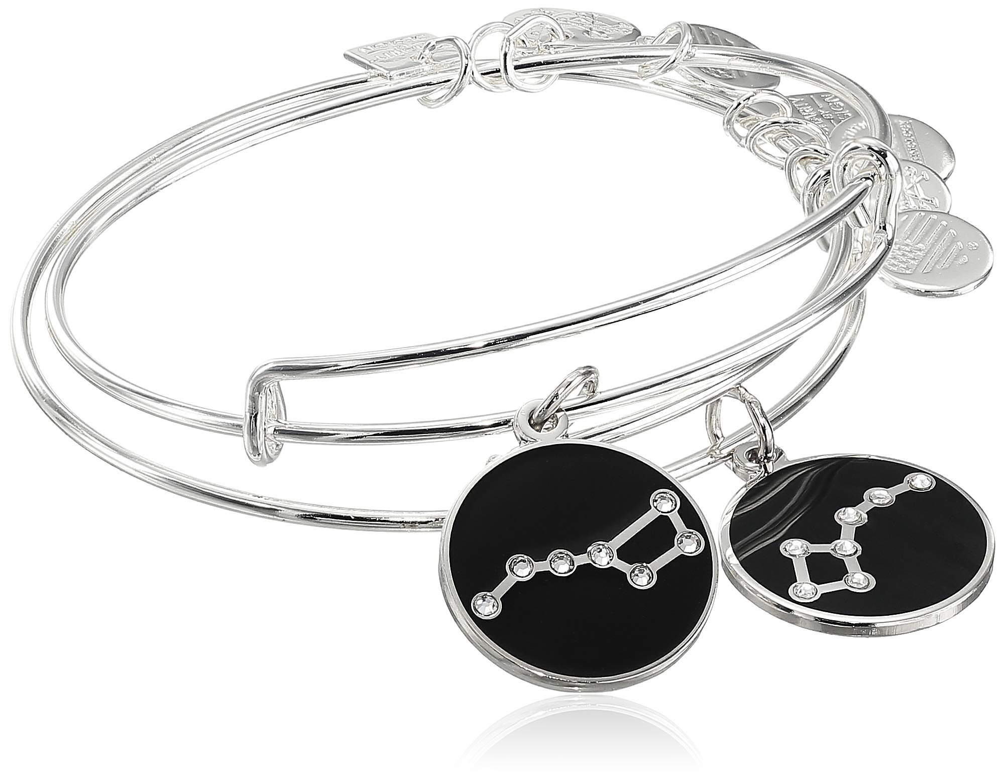 Alex and Ani Summer Expandable Bangle for Women, Big and Little Dipper Charm, Shiny Silver Finish, 2 to 3.5 in, Set of 2