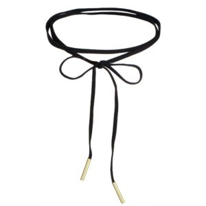 Kercisbeauty Summer Boho Black Velvet Long Rope Choker Necklace with Silver Gold Pendant for Women Party (Pattern 1)