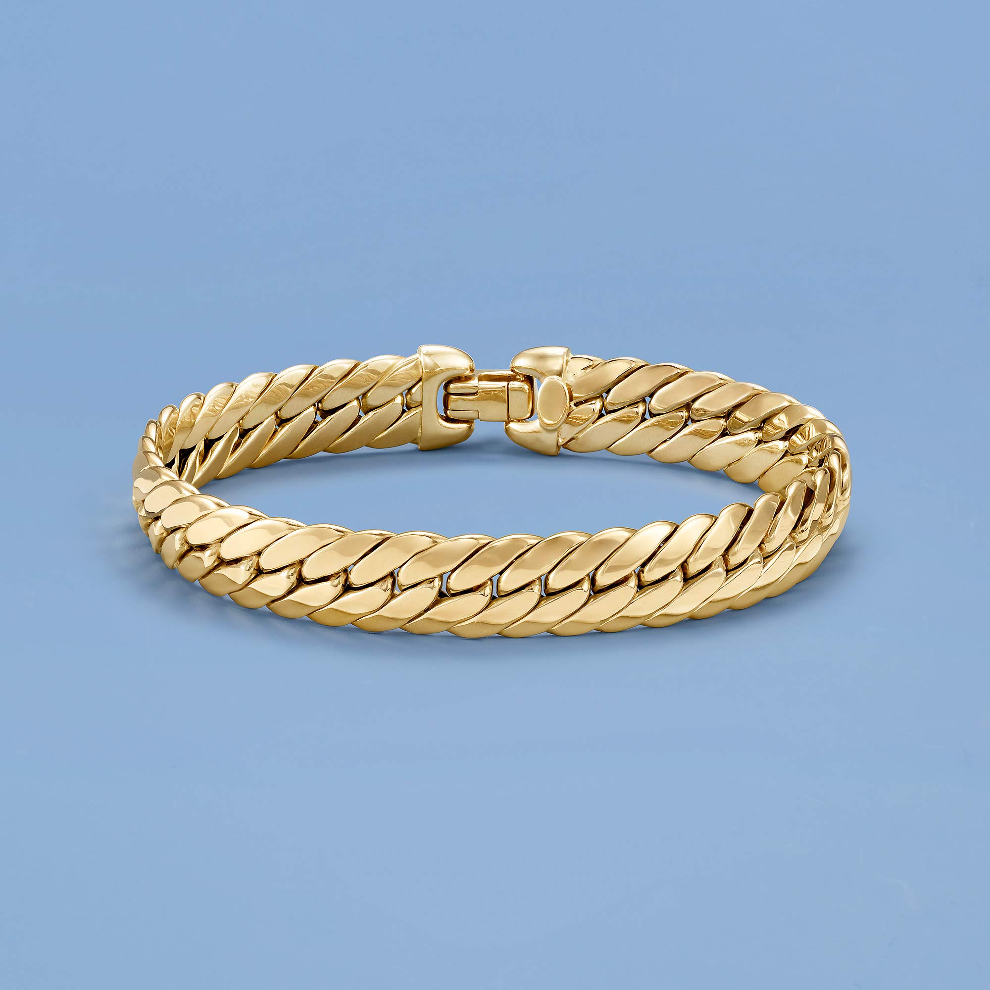 Ross-Simons Italian 14kt Yellow Gold Cuban-Link Bracelet. 7 inches