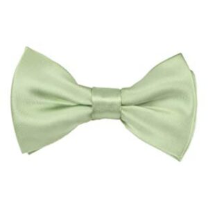 romario manzini solid light sage green color men's pre-tied bow tie