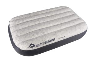 sea to summit aeros down inflatable pillow, deluxe (23 x 14.9), grey