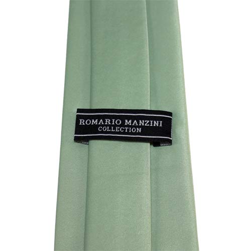 Romario Manzini Solid Light Sage Green Color Standard Men's Necktie