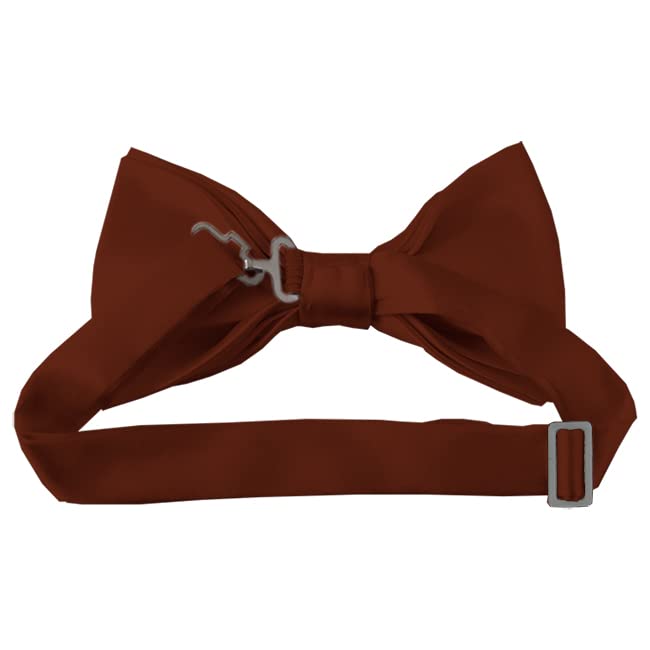 Romano Manzini Solid Cinnamon Color Men's Pre-Tied Bow Tie