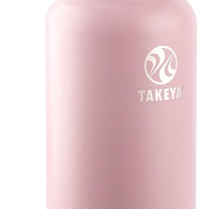 Takeya Actives 32 oz Vacuum Insulated Stainless Steel Water Bottle with Straw Lid, Premium Quality, Blush