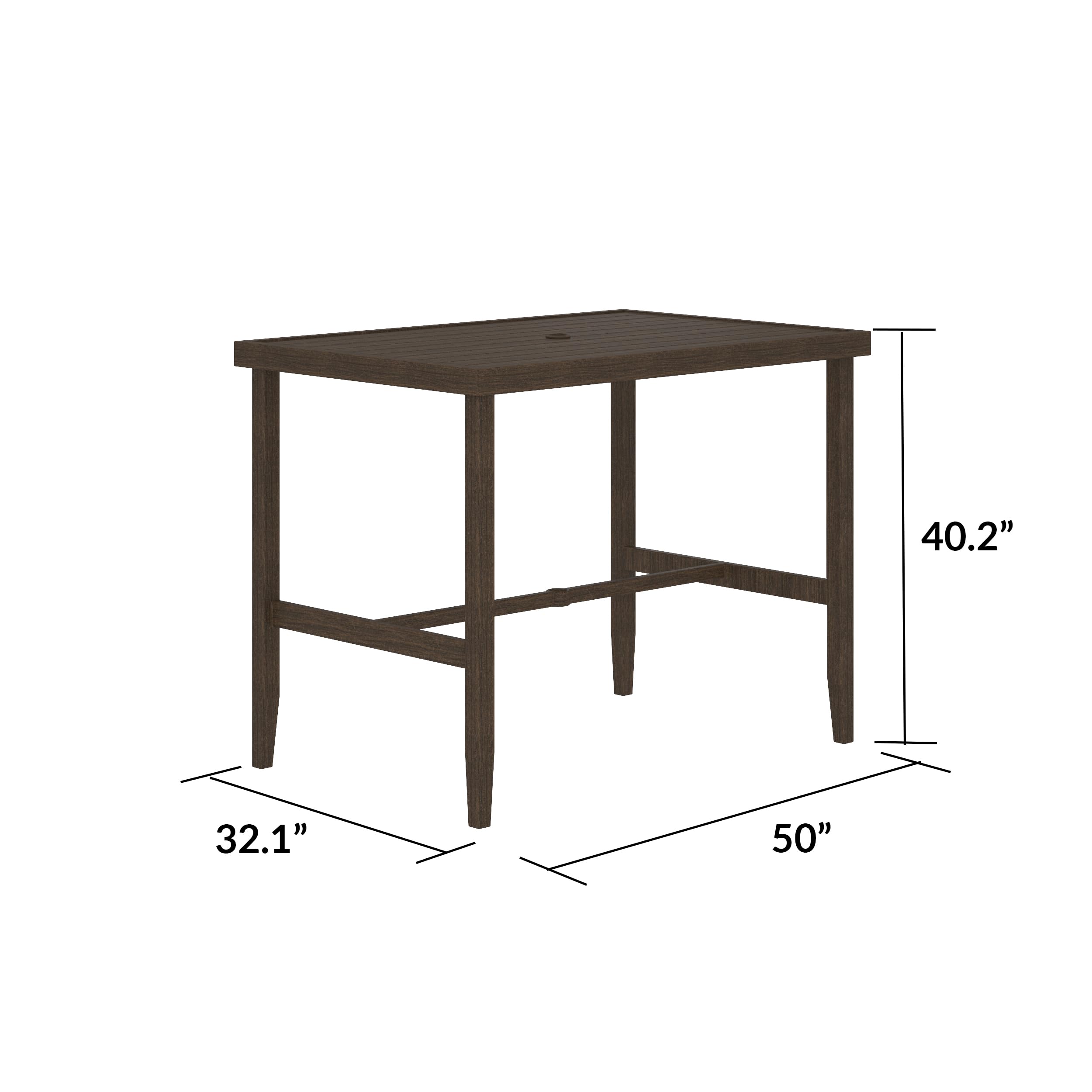 COSCO Outdoor Furniture, Patio Bar Table, Steel, Dark Brown