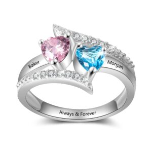 opalstock to mom from daughter gifts personalized promise rings for her 2 birthstones name rings for couples mothers name rings for new mommy