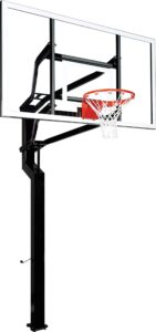 goalsetter mvp 72" glass in-ground height adjustable basketball hoop system with collegiate breakaway rim