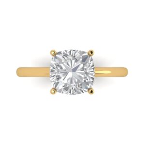 clara pucci 2.5 ct cushion cut solitaire genuine moissanite wedding bridal designer anniversary engagement ring in 14k yellow gold