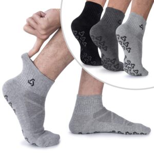 ozaiic non slip socks grip for yoga home workout pure barre, pilates, hospital, ideal cushion socks for men and women