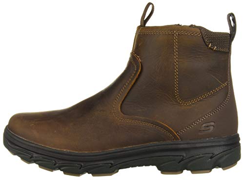 Skechers Mens Resment-korver Chelsea Side Zip Hiking Boot, Dark Brown, 6.5 Extra Wide US