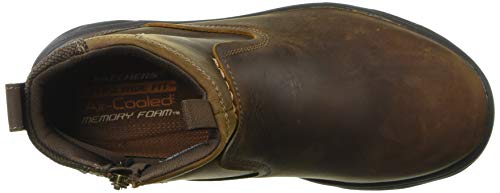 Skechers Mens Resment-korver Chelsea Side Zip Hiking Boot, Dark Brown, 6.5 Extra Wide US