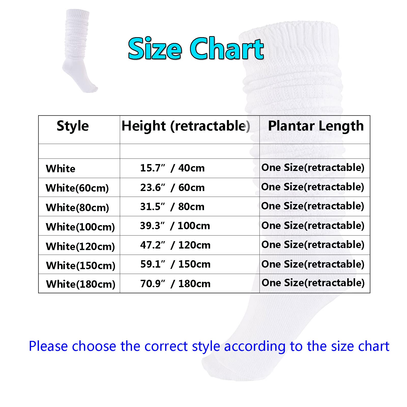 Stageya Loose Socks Japanese Student Girl's Socks White Leg Warmer Bubble Slouch Socks 23.6 Inches