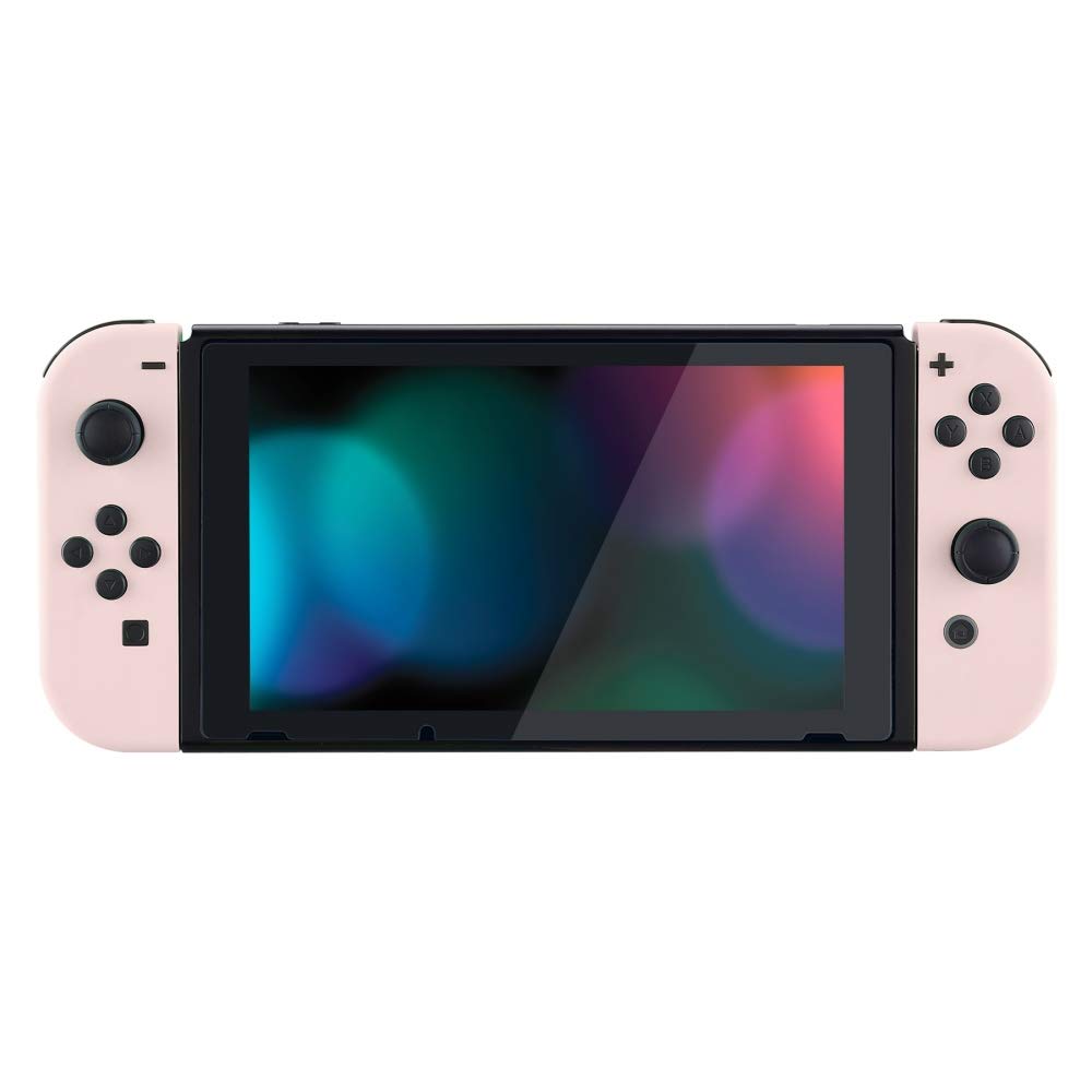 eXtremeRate DIY Replacement Shell Buttons for Nintendo Switch, Cherry Blossoms Pink Back Plate for Switch Console, Custom Housing with Full Set Buttons for Joycon Controller [Only Shell, NO Console]