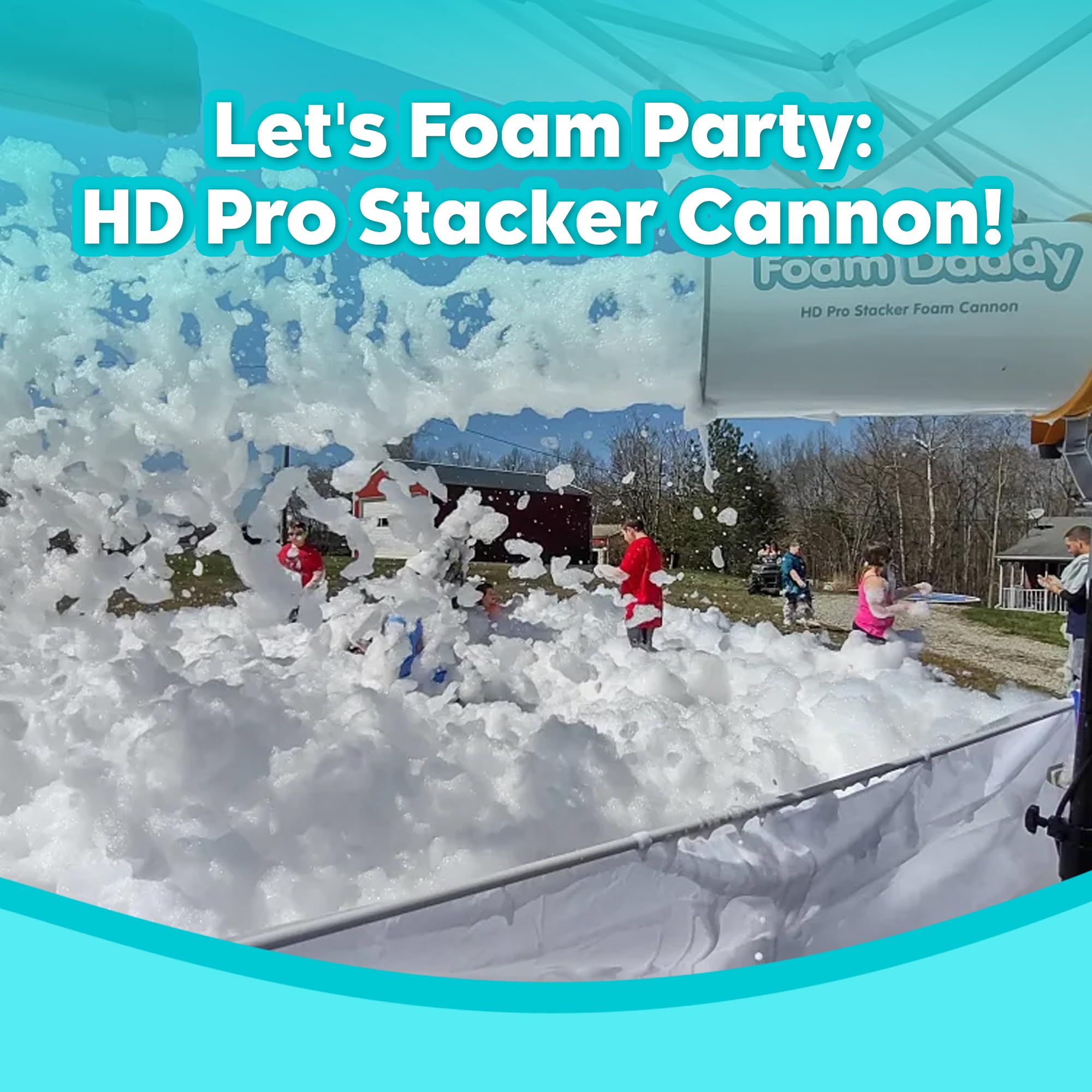 HD Pro Stacker Foam Cannon - Shoots Up to 30ft for Sky-High, Show-Stopping Foam Effects - Foam Machine Perfect for Large Scale Events, Festivals & Professional Entertainment Venues