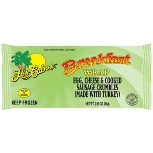 los cabos egg sausage and cheese burrito, 2.95 ounce -- 72 per case.