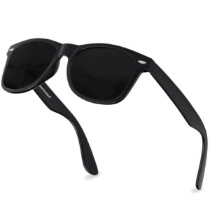 grinderpunch super dark black lens men's sunglasses retro classic 80's stylish trendy shades (black)