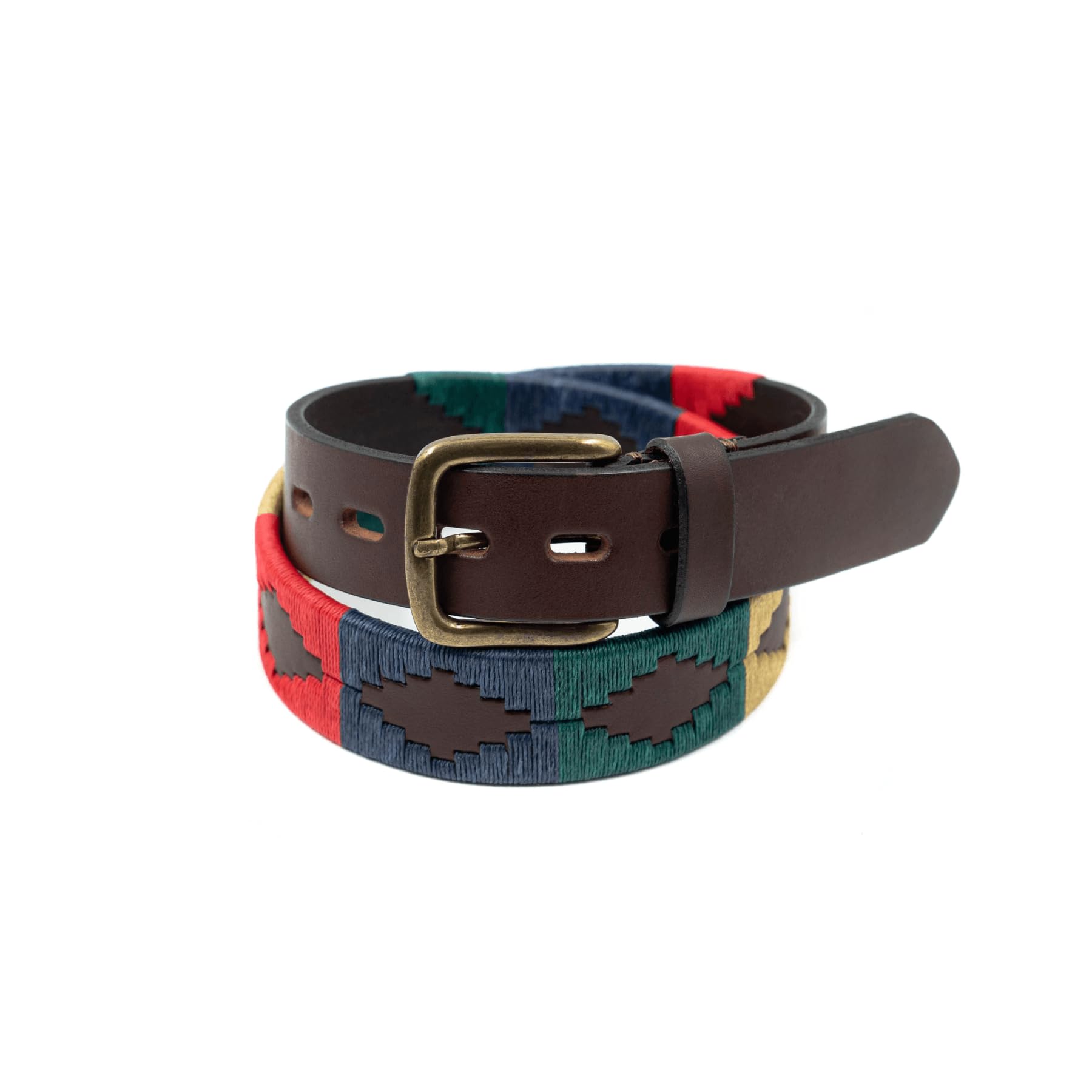 GauchoLife Polo Belt Hand-Stitched leather belt (Multi Coloured, 38)