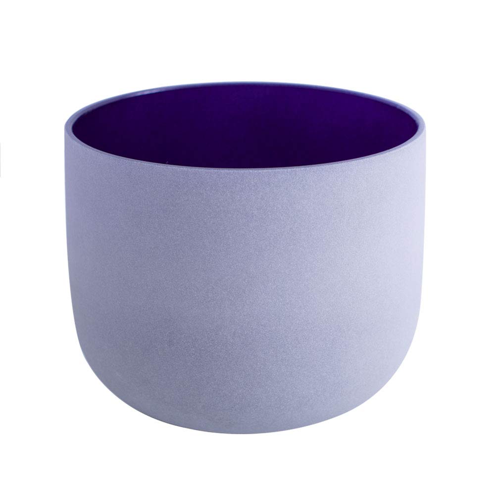 ENERGYSOUND Indigo Color Frosted A Note Third Eye Chakra Quartz Crystal Singing Bowl 7 inch mallet and o-ring included