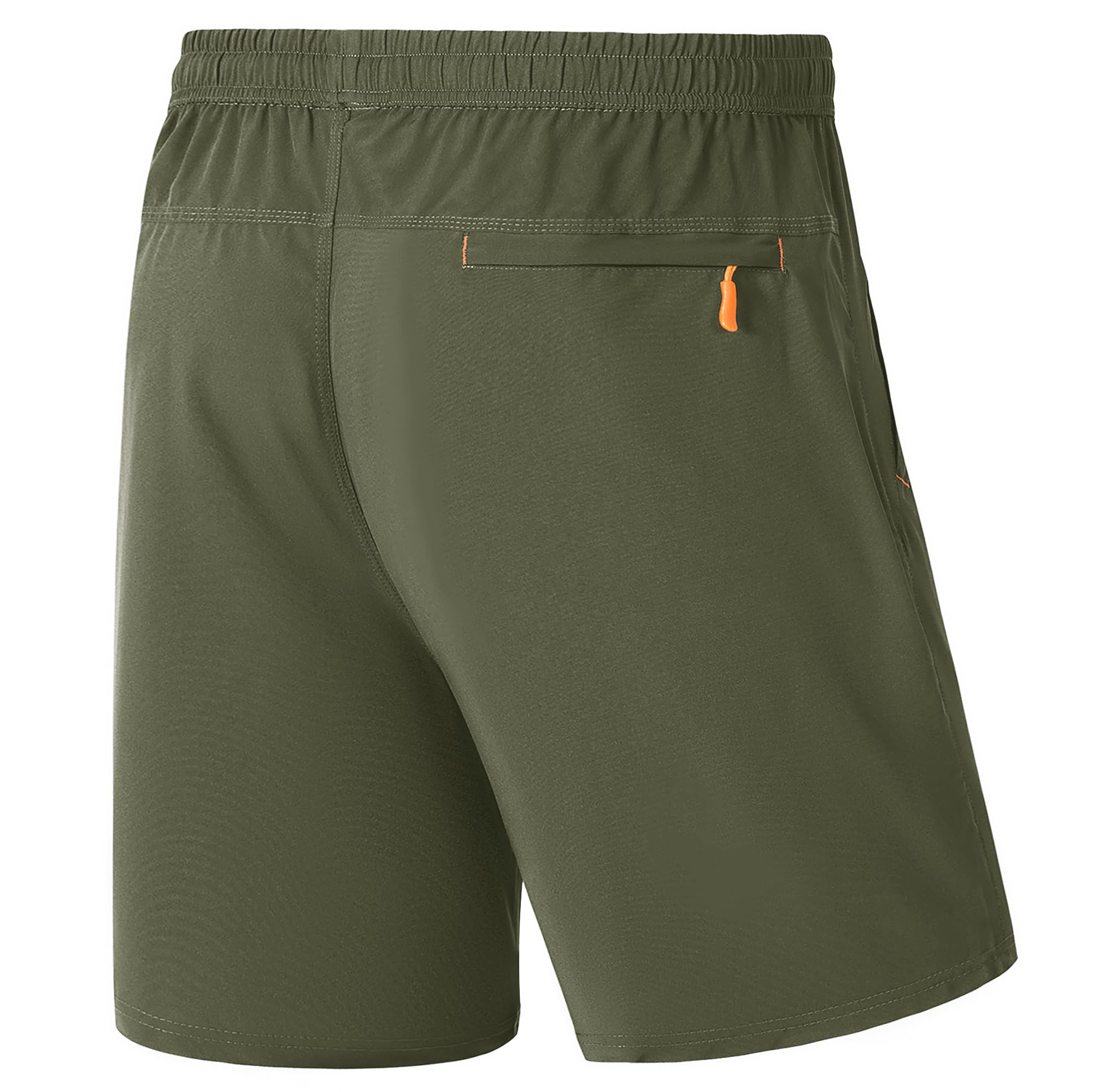 TACVASEN Mens Running Shorts Stretch Drawstring Quick Dry Shorts Workout Gym Summer Shorts with Zipper Pockets Green,33