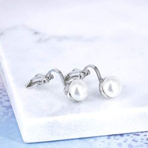 YOQUCOL 8mm Simulated Freshwater Pearl Clip On Earrings Not Pierced Elegant Stud Jewelry For Women